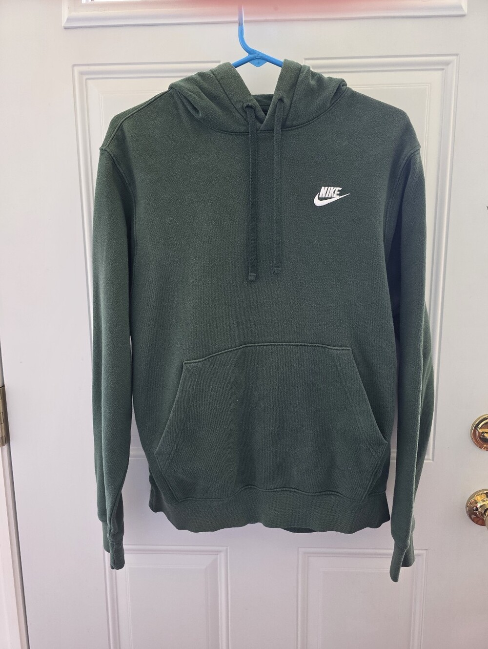 Nike Forest Green Pullover Hoodie with White Logo Size Small
